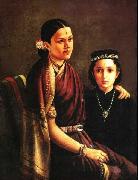 Raja Ravi Varma Mrs. Ramanadha Rao oil painting artist